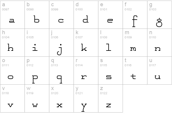 FeggoliteMono Bold lowercase a-z preview