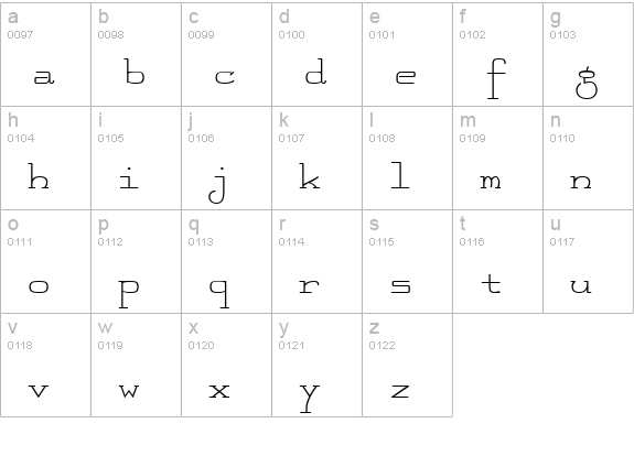 FeggoliteMono Plain lowercase a-z preview