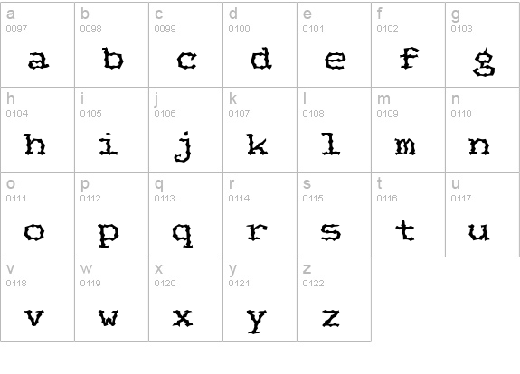 FeggoliteRuffled lowercase a-z preview