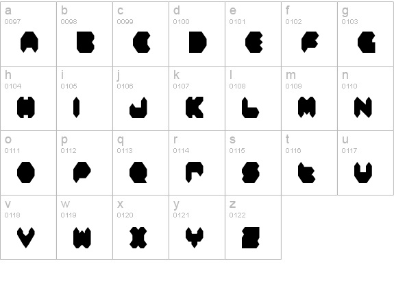 Feldercarb Condensed lowercase a-z preview