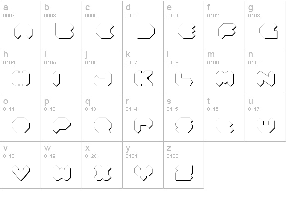 Feldercarb Shadow2 lowercase a-z preview