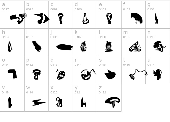 FellaParts lowercase a-z preview