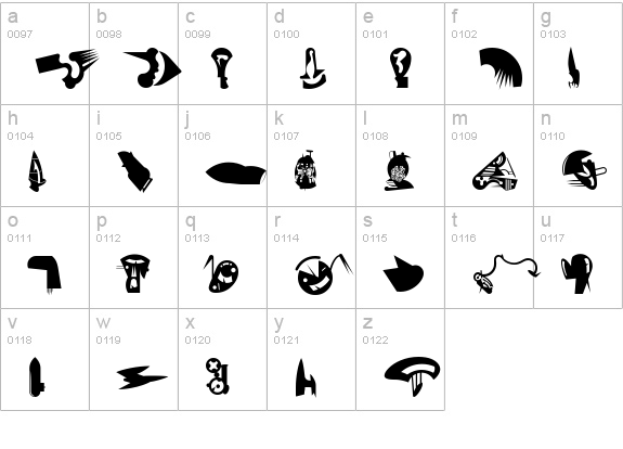 FellaParts Regular lowercase a-z preview