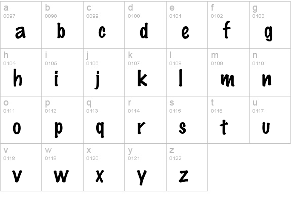 FeltMark lowercase a-z preview