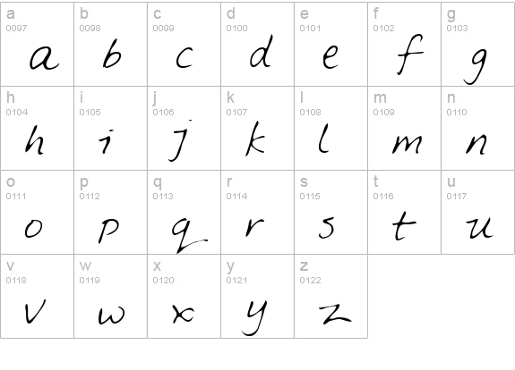 Feltpen lowercase a-z preview