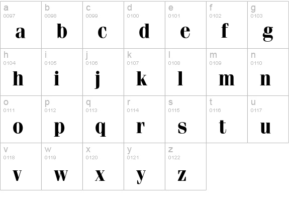 Fenice* Bold lowercase a-z preview