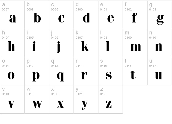 Fenice Bold lowercase a-z preview