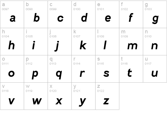 Fenwick Bold Italic lowercase a-z preview