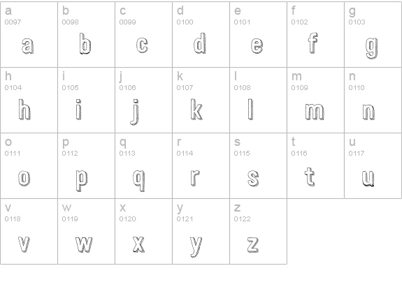 Festivo LC 3D lowercase a-z preview