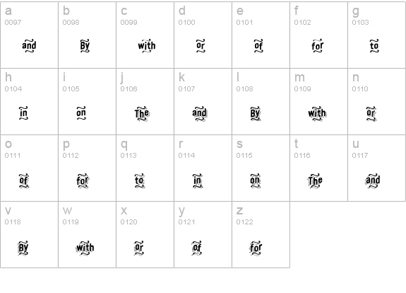 Festivo LC Extras lowercase a-z preview