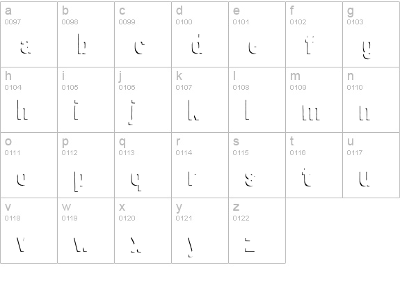 Festivo LC L Shadows lowercase a-z preview