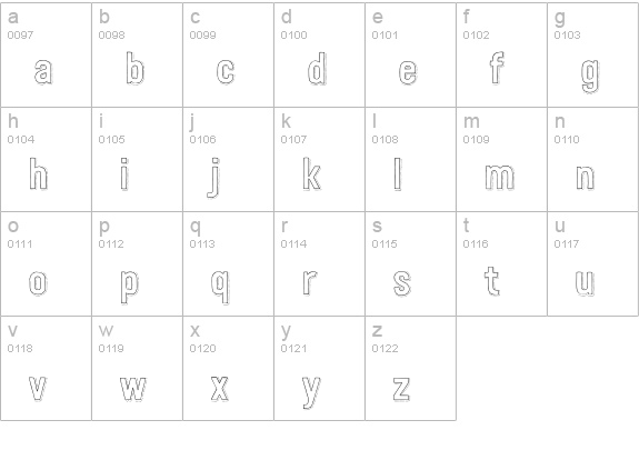 Festivo LC Outline Dots lowercase a-z preview