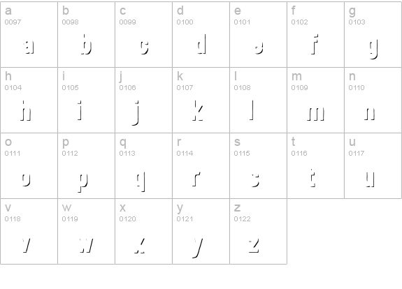 Festivo LC R Shadows lowercase a-z preview