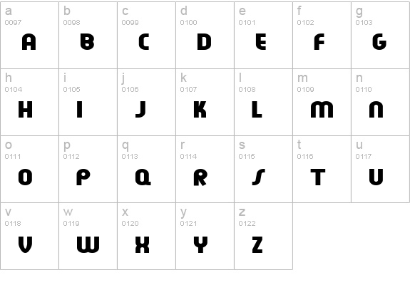 Feuerfeste Normal lowercase a-z preview