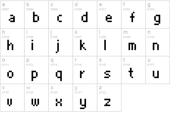FFF Aquarius lowercase a-z preview