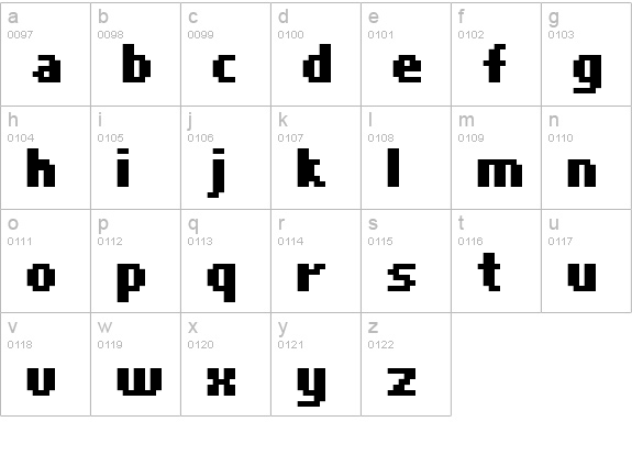 FFF Aquarius Bold lowercase a-z preview