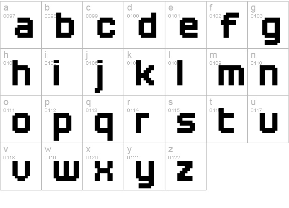 FFF Calypso Extended lowercase a-z preview
