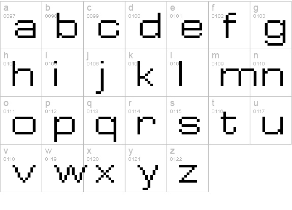 FFF Cosmos Condensed lowercase a-z preview