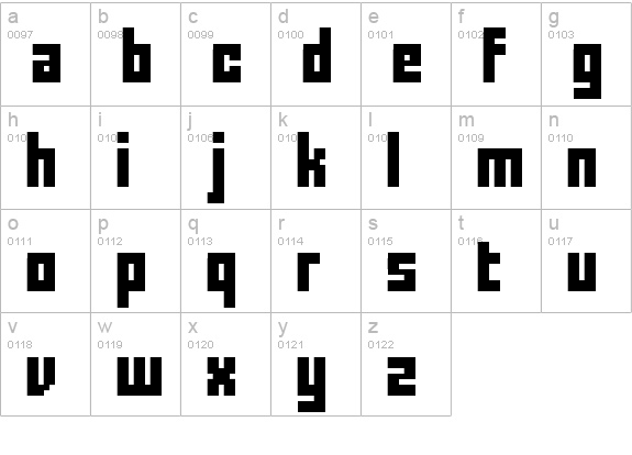 FFF Forward lowercase a-z preview