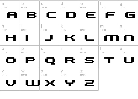 FFF Galaxy Bold Extended lowercase a-z preview