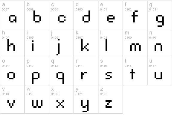 FFF Harmony lowercase a-z preview
