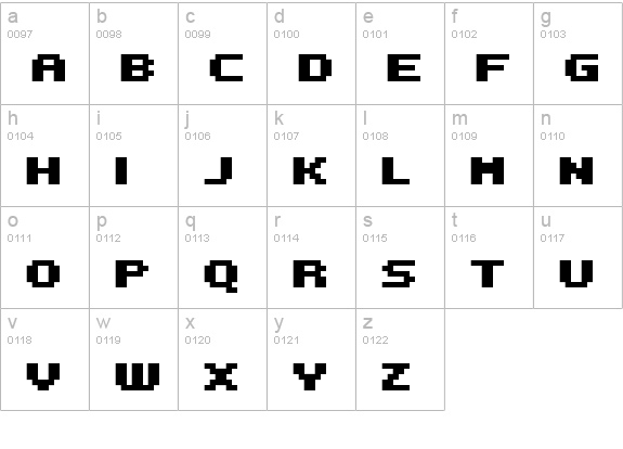 FFF Intelligent lowercase a-z preview