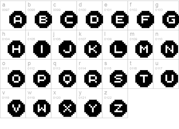 FFF Interface08 lowercase a-z preview