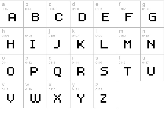 FFF Professional Extended lowercase a-z preview