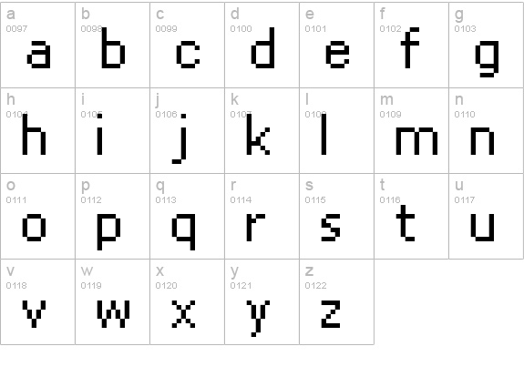 FFF Star  lowercase a-z preview