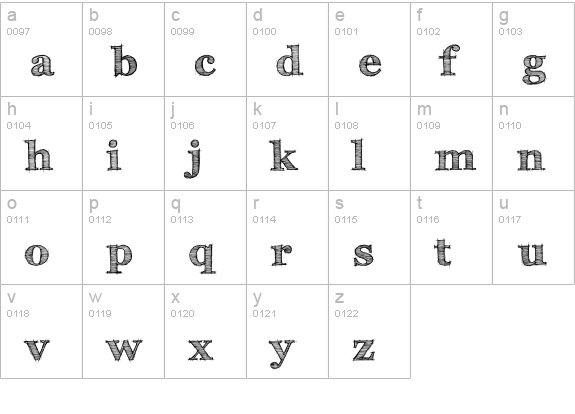 FFF Tusj Bold lowercase a-z preview