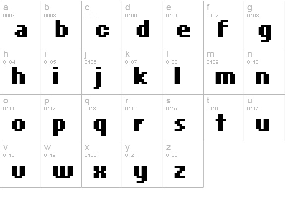 FFF Urban Bold Extended lowercase a-z preview