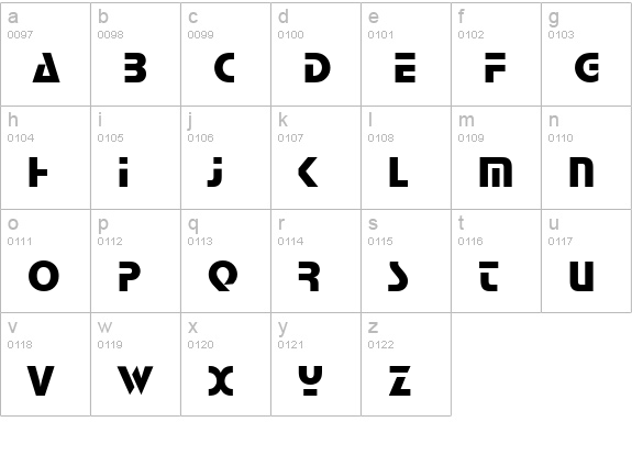 FFX Futurist lowercase a-z preview