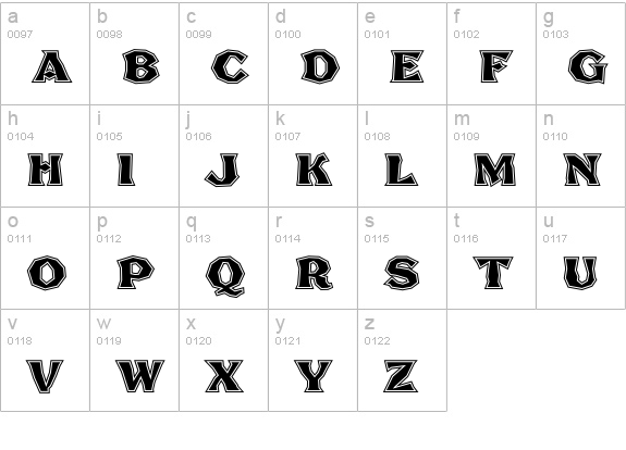 FHA Broken Gothic Tour NC lowercase a-z preview
