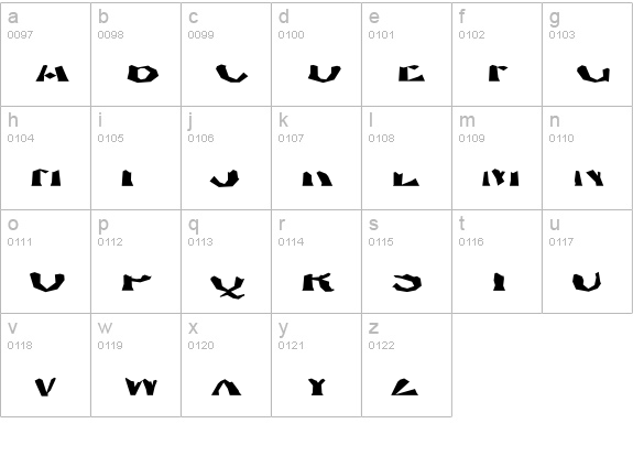 FHA Brokn Gothic BustdAA NC lowercase a-z preview