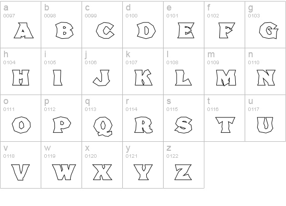 FHA Brokn Gothic BustdCC NC lowercase a-z preview