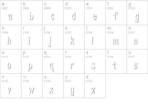 FHA Condensed French Shade NC lowercase a-z preview
