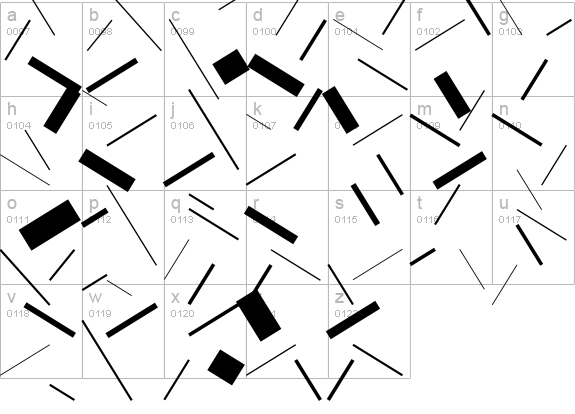 Fibonacci lowercase a-z preview