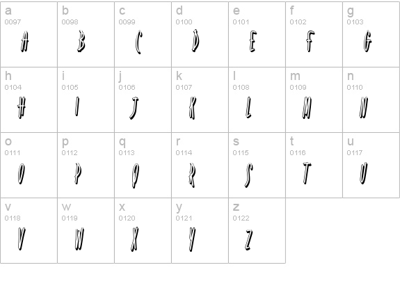 Fidelity Hour BTN Shadow lowercase a-z preview