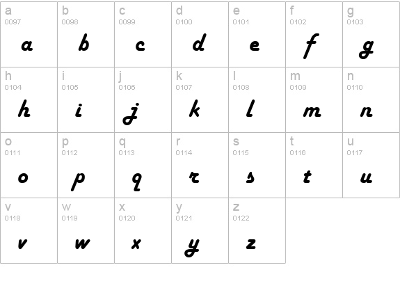 Fifties Heavy lowercase a-z preview
