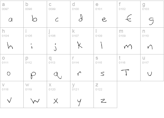 FilteCasual lowercase a-z preview