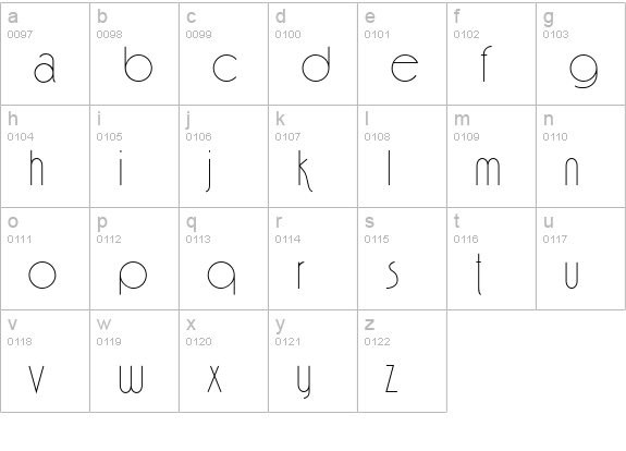 FinaFont lowercase a-z preview