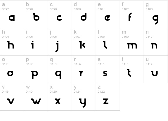 Finchley lowercase a-z preview