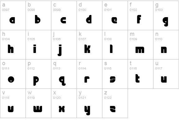 FineOMite lowercase a-z preview