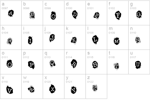 Fingerprints Inside lowercase a-z preview