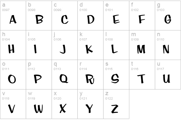 Fink Casual lowercase a-z preview