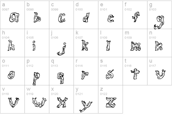 Fire Wood Regular lowercase a-z preview