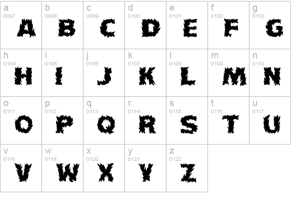 Firecat lowercase a-z preview