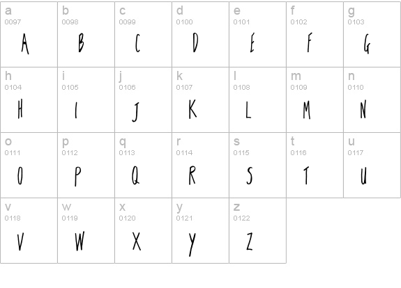 First Contact lowercase a-z preview