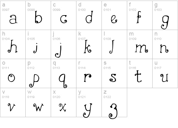 First Crush lowercase a-z preview