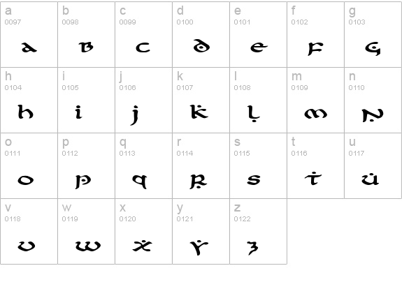 First Order Expanded lowercase a-z preview